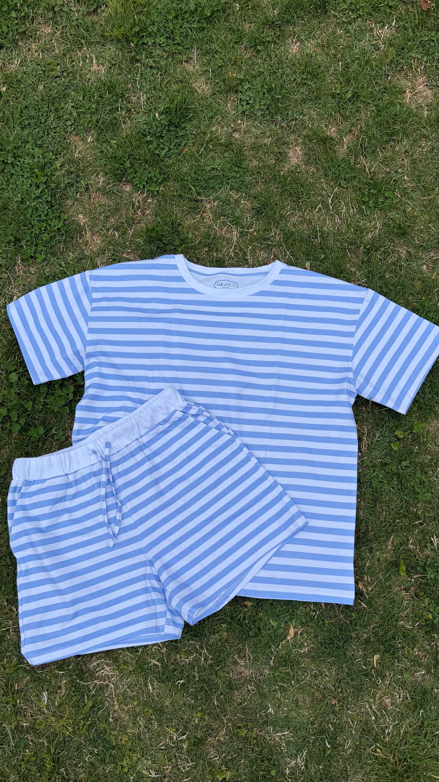 Airy Essentials Everyday Shorts - Blue Stripe (Mama)