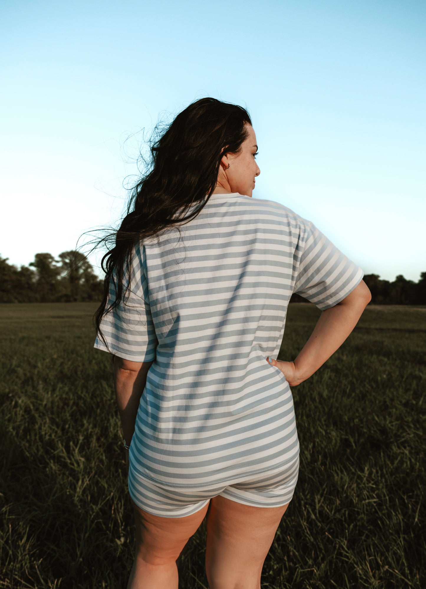 Airy Essentials Everyday T-Shirt - Blue Stripe (Mama)