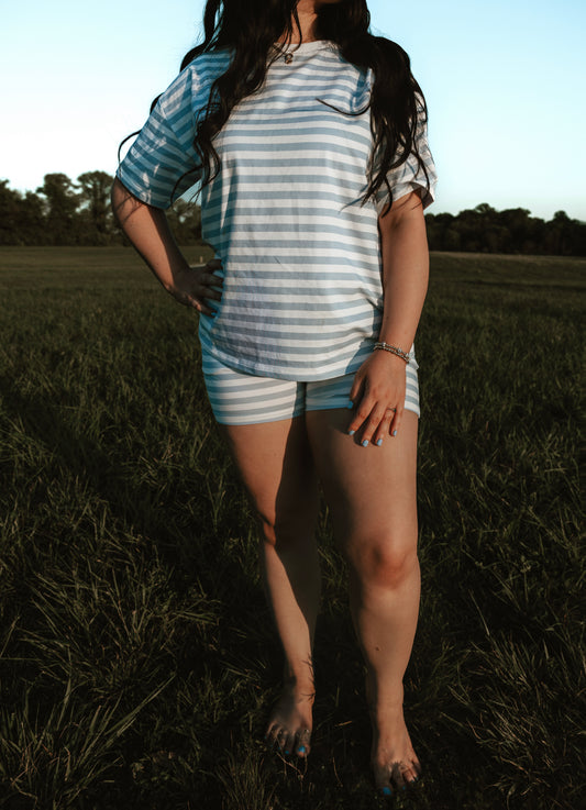 Airy Essentials Everyday T-Shirt - Blue Stripe (Mama)
